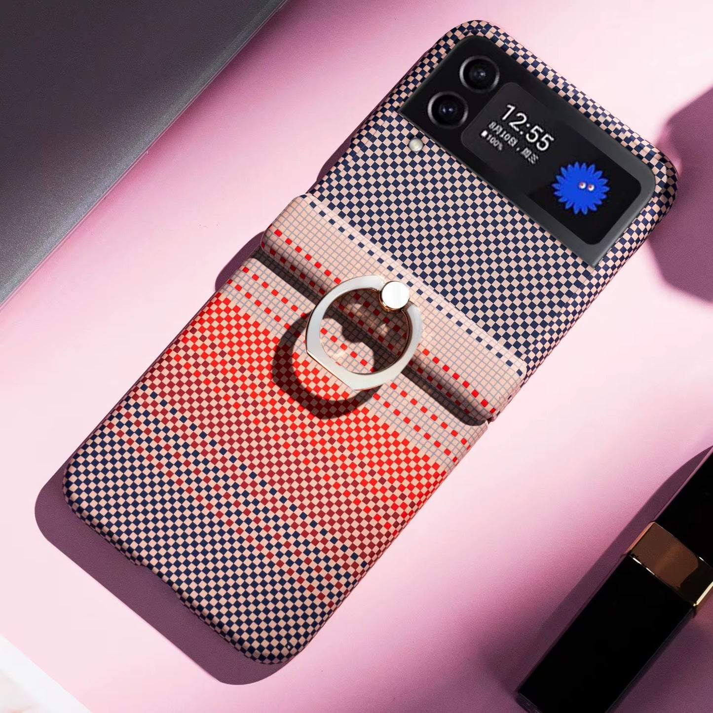 Étui Carbone Samsung Galaxy Z Flip 3 avec Anneau Support