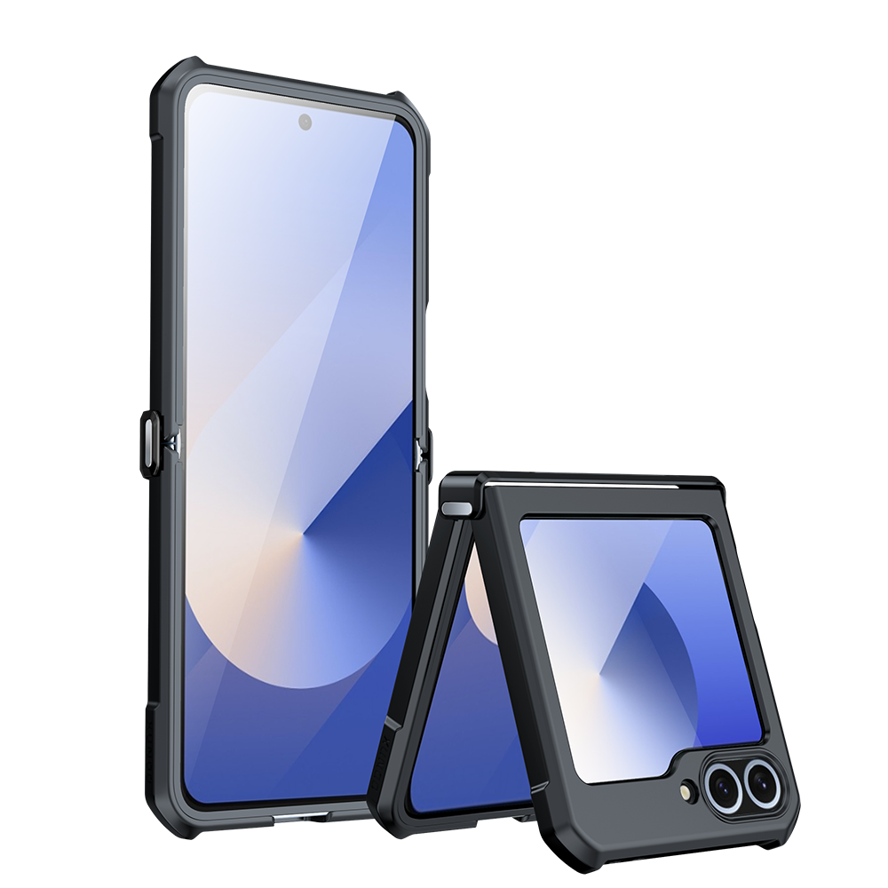 Étui Transparent 360° Bordure Noire pour Samsung Galaxy Z Flip 6