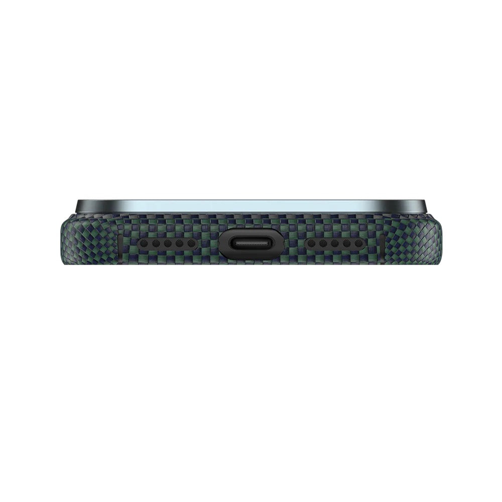 Coque Benks Aurora Kevlar MagSafe – iPhone 17 Pro / 17 Pro Max (Green/Blue Weave)