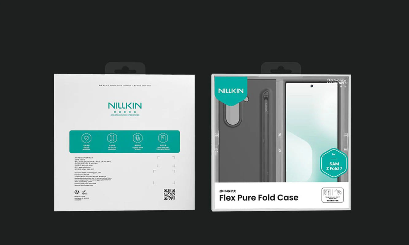 Nillkin Flex Pure – Coque Galaxy Z Fold 7 avec support S Pen (Noir)