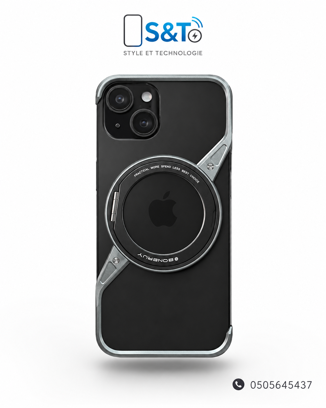 Coque iPhone Aluminium “Z” MagSafe 360° avec Support Rotatif
